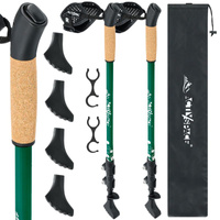 Kije nordic walking kijki składane regulowane do chodzenia teleskopowe – green K09