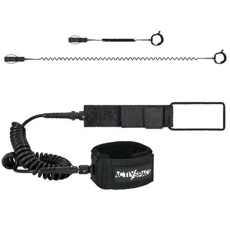 Linka bezpieczeństwa leash do deski SUP smycz 3m - black