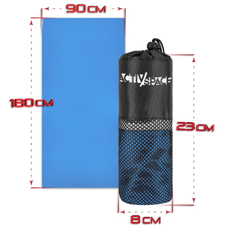 Ręcznik szybkoschnący z mikrofibry 180x90cm duży - blue