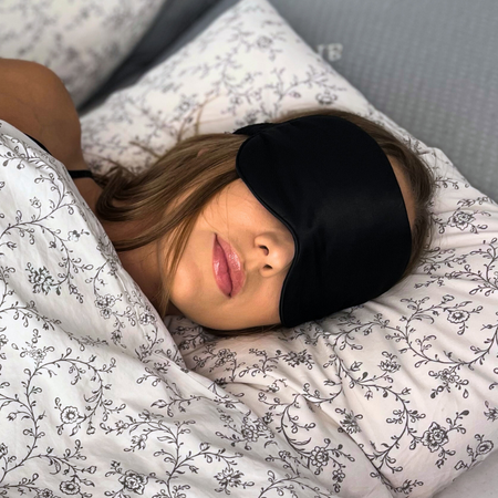 Jedwabna opaska na oczy wygodna do spania - black