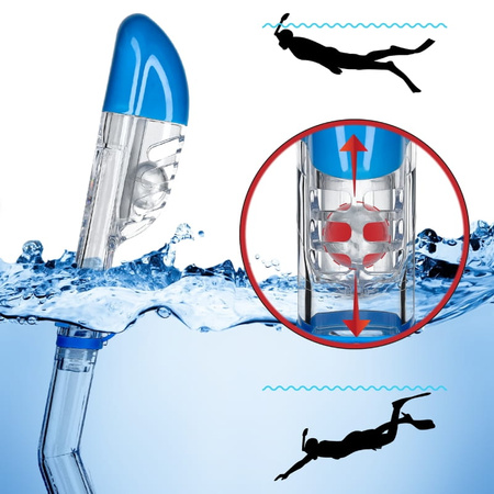 Maska do nurkowania zestaw 2w1 gogle do pływania - L/XL - blue