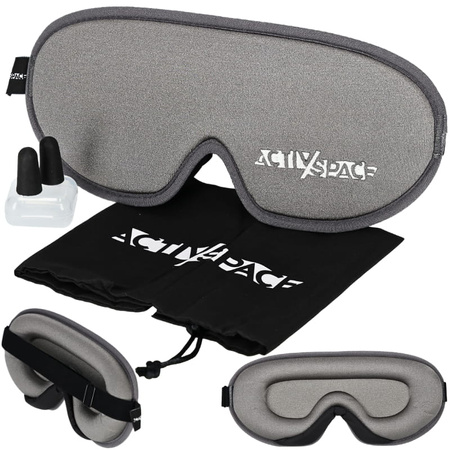 Opaska maska na oczy 3D PREMIUM do spania podróży - grey