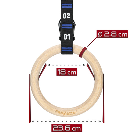 Kółka koła gimnastyczne drewniane obręcze crossfit – premium