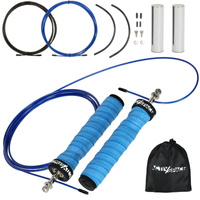 Skakanka bokserska regulowana z łożyskami i obciążeniem - niebieska S03