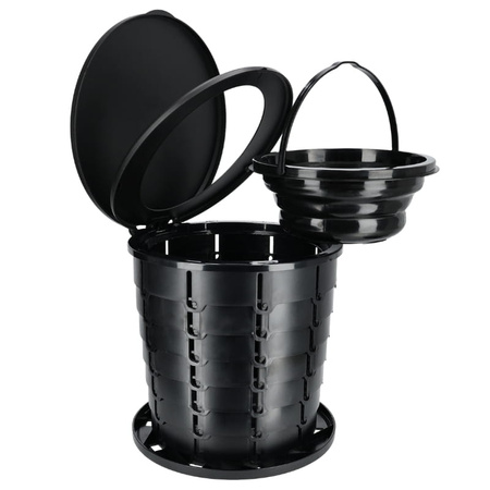 Toaleta przenośna turystyczna składana WC 2w1 kosz na śmieci