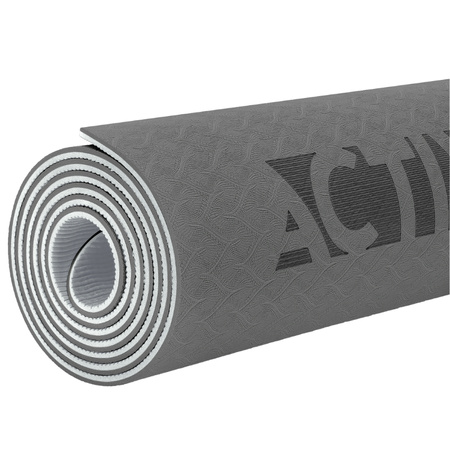 Mata TPE do ćwiczeń fitness jogi karimata - black/grey - 0,6cm