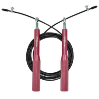 Skakanka aluminiowa z łożyskami PRO fitness - czerwono czarna S05