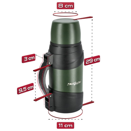 Termos turystyczny próżniowy duży 1300ml - green