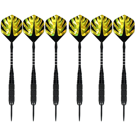 Zestaw 6 rzutek lotki do gry dart sizalowy - profesjonalny - GOLD