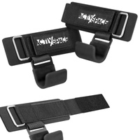 Uchwyty do martwego ciągu stalowe haki treningowe - black