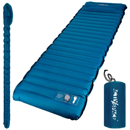 Materac dmuchany turystyczny samopompujący ultralekki 190x70x10cm – Blue