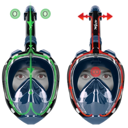 Maska do nurkowania pełnotwarzowa nie paruje - L/XL blue M02