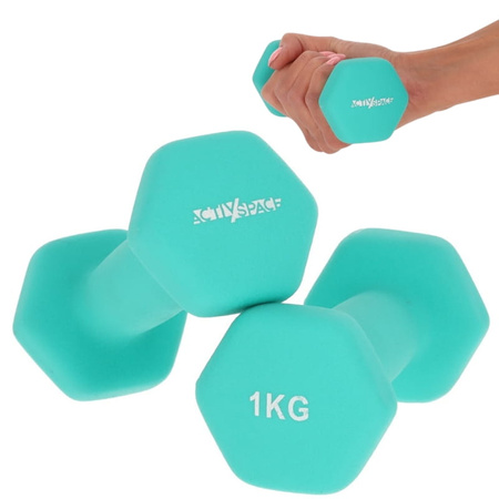 HANTELKI 2x1kg do ćwiczeń - ciężarki neoprenowe