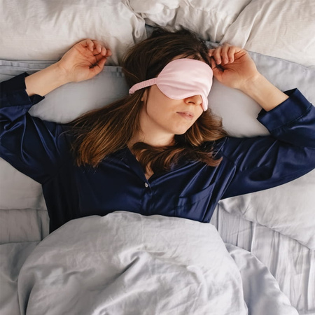 Jedwabna opaska na oczy wygodna do spania - pink