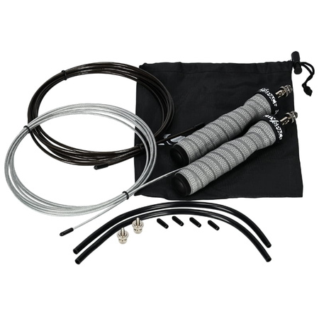 Skakanka bokserska regulowana z łożyskami i obciążeniem - szara S02