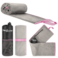 Ręcznik szybkoschnący z mikrofibry 180x90cm duży - grey pink