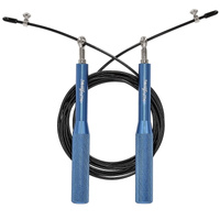 Skakanka aluminiowa z łożyskami PRO fitness - niebiesko-czarna S06