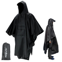 Peleryna przeciwdeszczowa ponczo z kapturem na deszcz wodoodporne – black