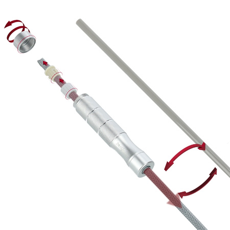 Skakanka bokserska regulowana aluminiowa z łożyskami – silver S08