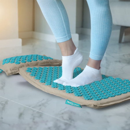 Kokosowa ECO Mata do akupresury - zestaw TURKUSOWY