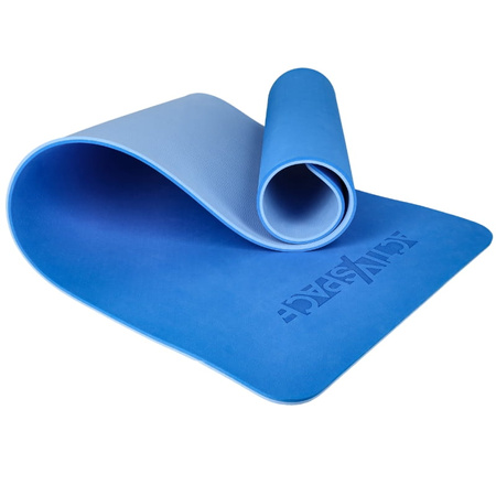 Mata TPE do ćwiczeń fitness jogi gruba karimata - blue - 1cm