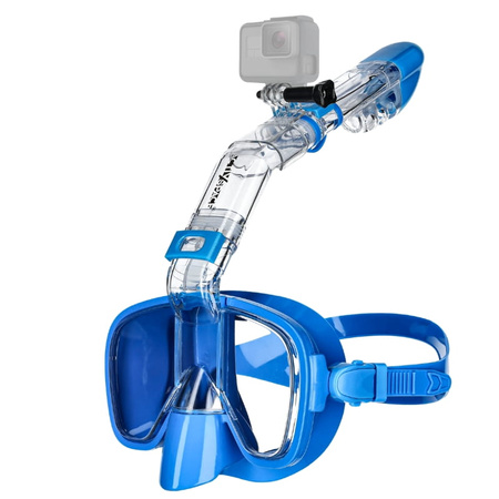 Maska do nurkowania zestaw 2w1 gogle do pływania - L/XL - blue