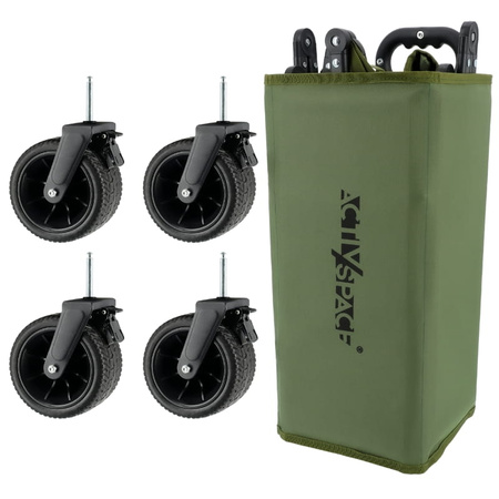 Wózek turystyczny kempingowy plażowy składany premium - army green