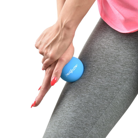 Silikonowa piłka do masażu lacrosse ball - blue