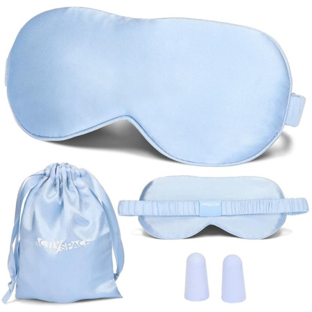 Jedwabna opaska na oczy wygodna do spania - blue