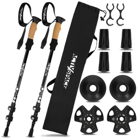 Kije trekkingowe kijki nordic walking regulowane - black