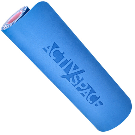 Mata TPE do ćwiczeń fitness jogi karimata - pink/blue - 0,6cm