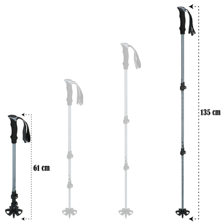 Kijki trekkingowe regulowane grey - Standard K01