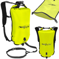 Bojka asekuracyjna dmuchana 3w1 sucha kieszeń + plecak - green