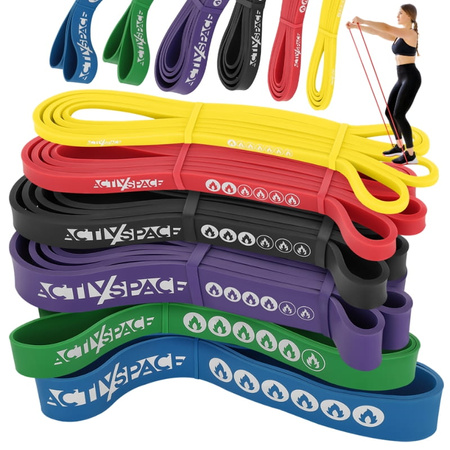 Zestaw 6 gum do ćwiczeń taśmy oporowe lateksowe - power band