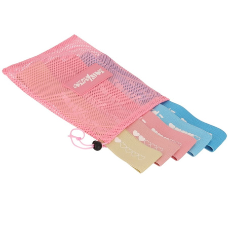 Zestaw 5 gum taśm MATERIAŁOWYCH mini band do ćwiczeń - pink