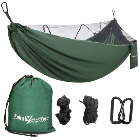 Hamak turystyczny z moskitierą przenośny biwak - zestaw
