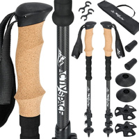 Kijki trekkingowe regulowane black - Carbon