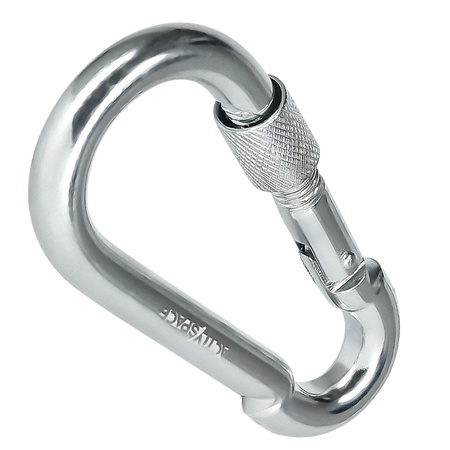 Karabińczyk stalowy z blokadą karabinek szekla 10cm – silver K04