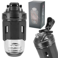 Butelka sportowa tritan shaker do odżywek 700 ml - black
