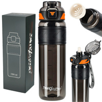 Butelka na wodę tritan 1000ml bidon z miarką – black