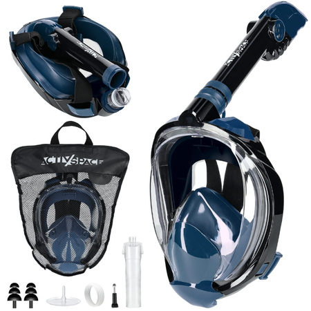 Maska do nurkowania pełnotwarzowa nie paruje - L/XL blue M02