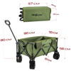 Wózek turystyczny kempingowy plażowy składany premium - army green