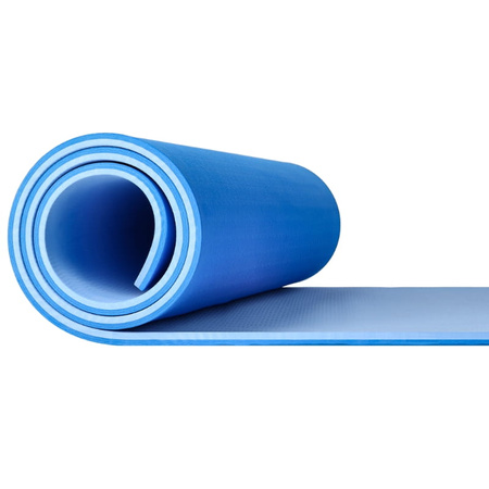 Mata TPE do ćwiczeń fitness jogi gruba karimata - blue - 1cm