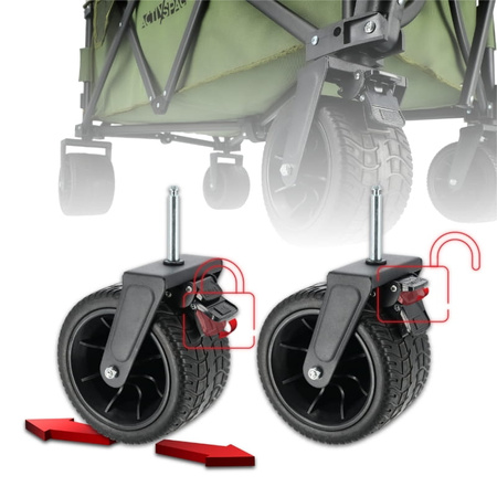Wózek turystyczny kempingowy plażowy składany premium - army green