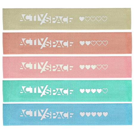 Zestaw 5 gum taśm MATERIAŁOWYCH mini band do ćwiczeń - pastel pink