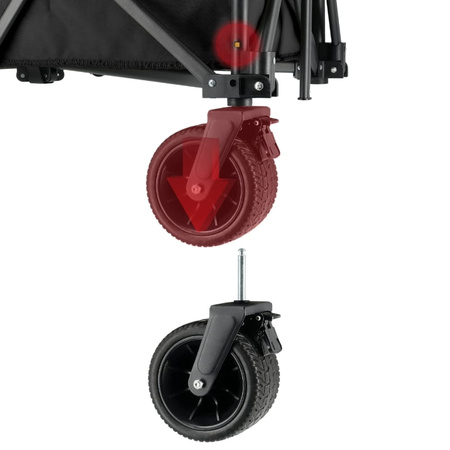 Wózek turystyczny kempingowy plażowy składany premium - black