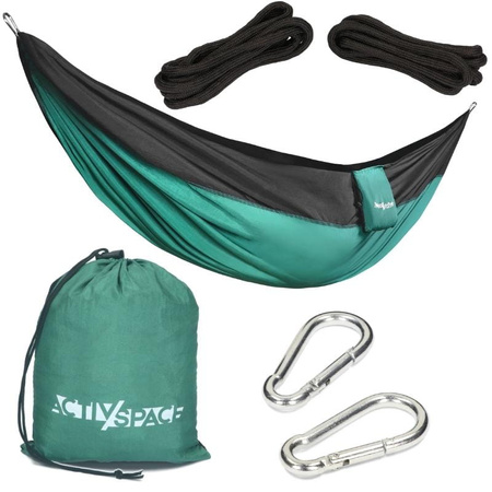 Hamak turystyczny przenośny ultralekki - zestaw
