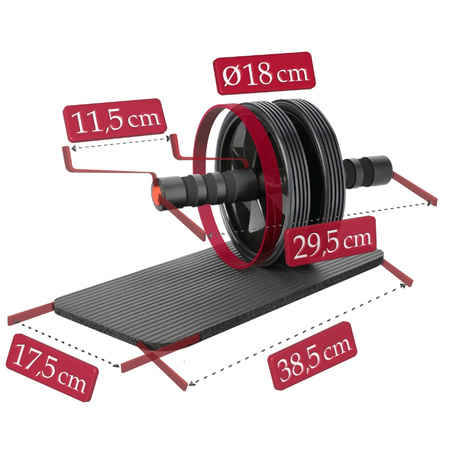 Kółko Roller AB do ćwiczeń mięśni brzucha + mata R01